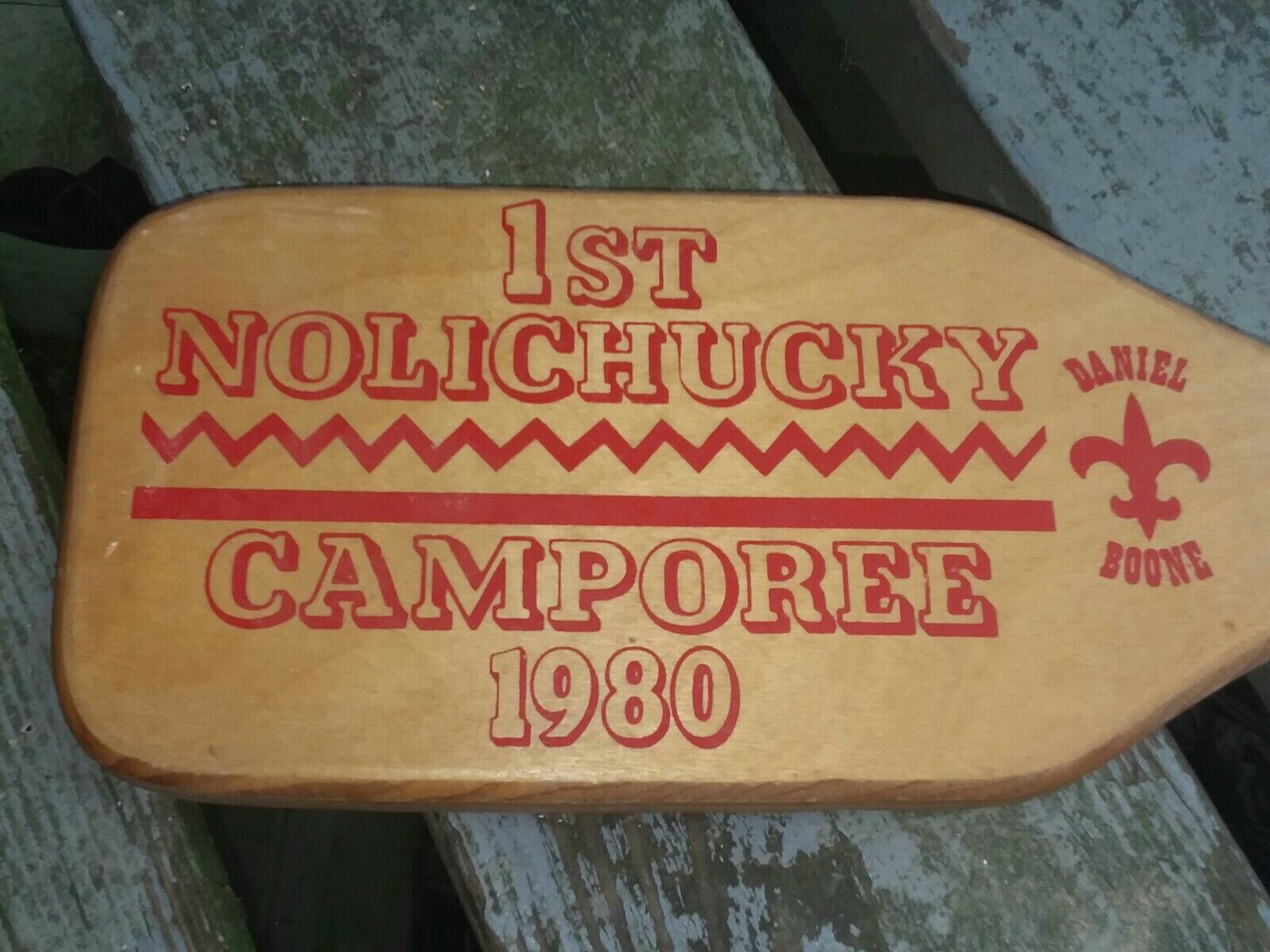 TJ-00Y   TN, 1st Nolichucky Camporee BSA Souvenir Paddle Chapter Chief\'s Powell