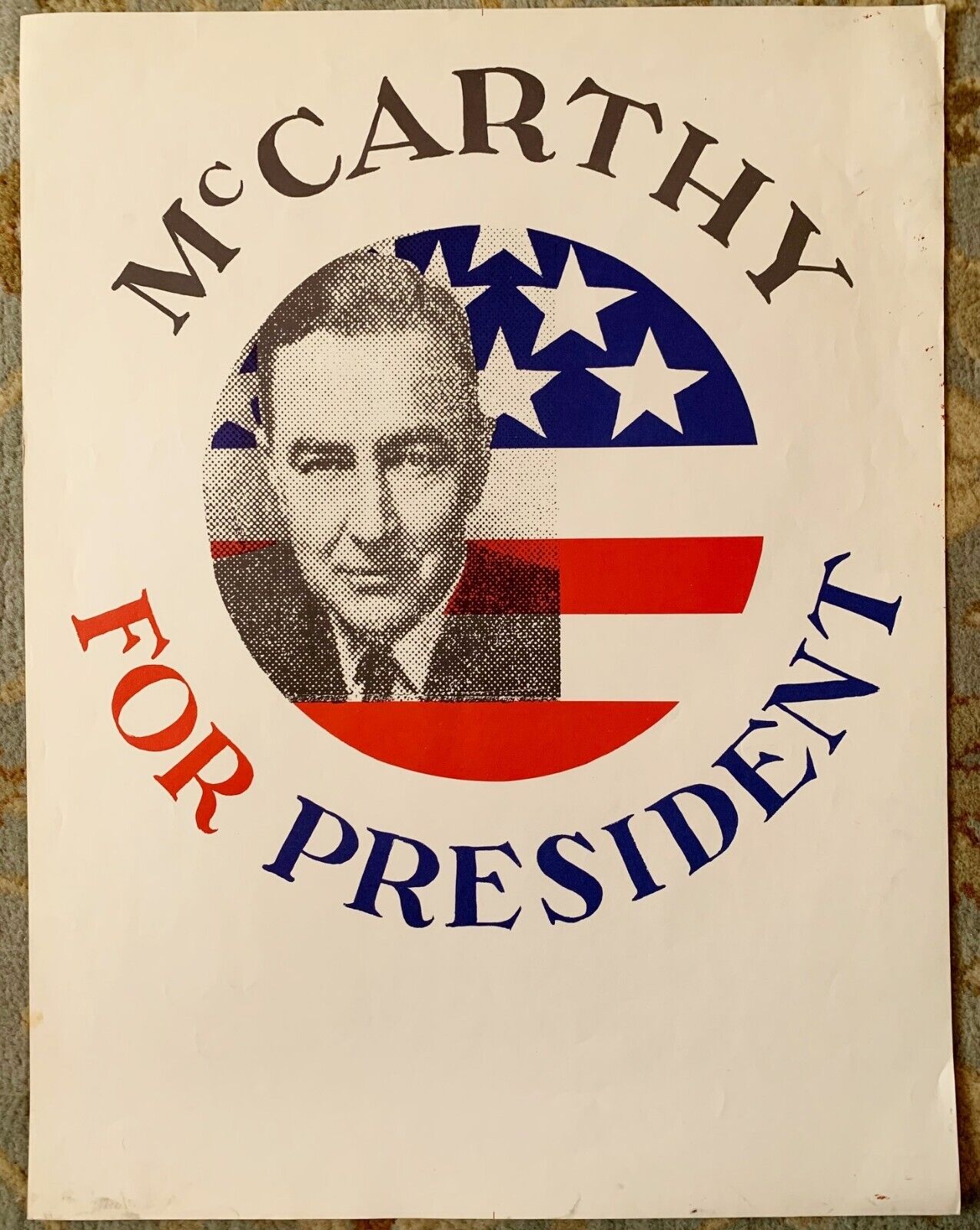 Eugene McCarthy for President Poster * Democrat Vintage & Undated