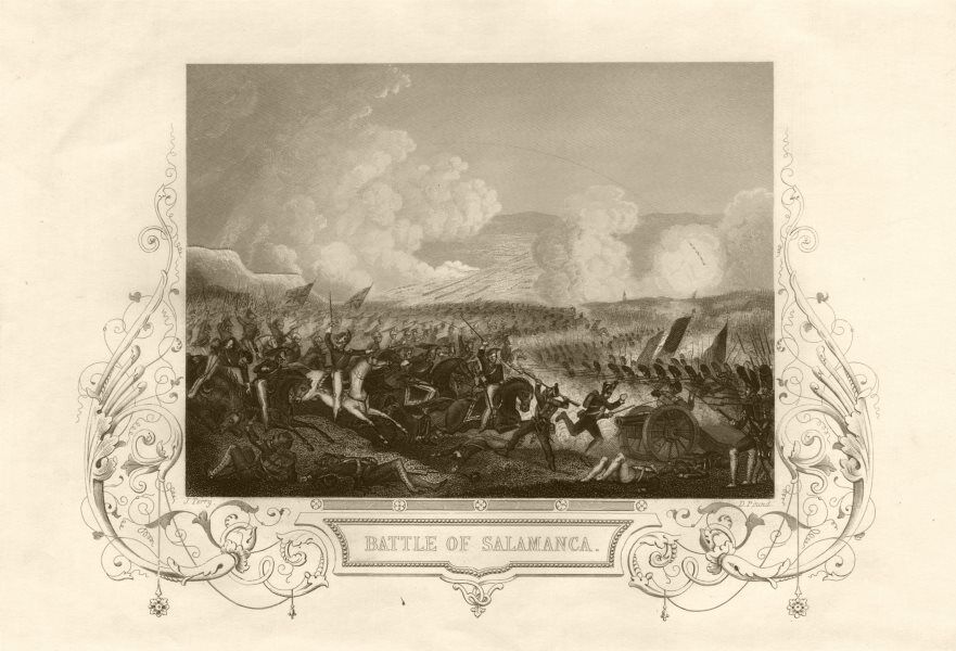 The Battle of Salamanca (Arapiles), 1812. Spain. Peninsular War. TALLIS c1855