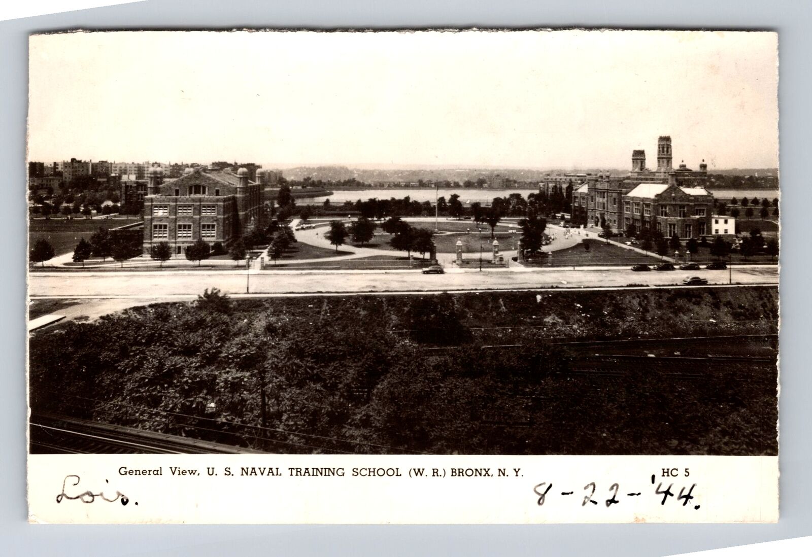Bronx NY-New York, RPPC, US Naval Training Station View Vintage c1944 Postcard