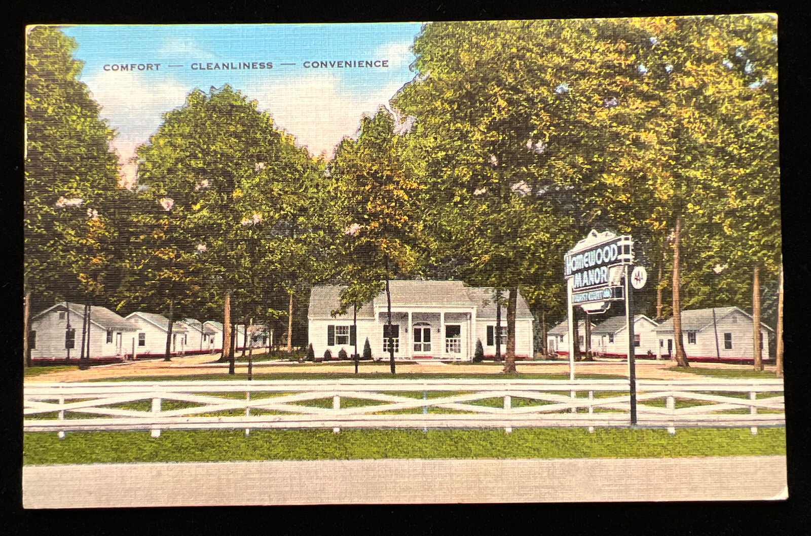 Vintage Homewood Manor Tourist Court Motor Lodge c1941 Linen Postcard Jackson MS