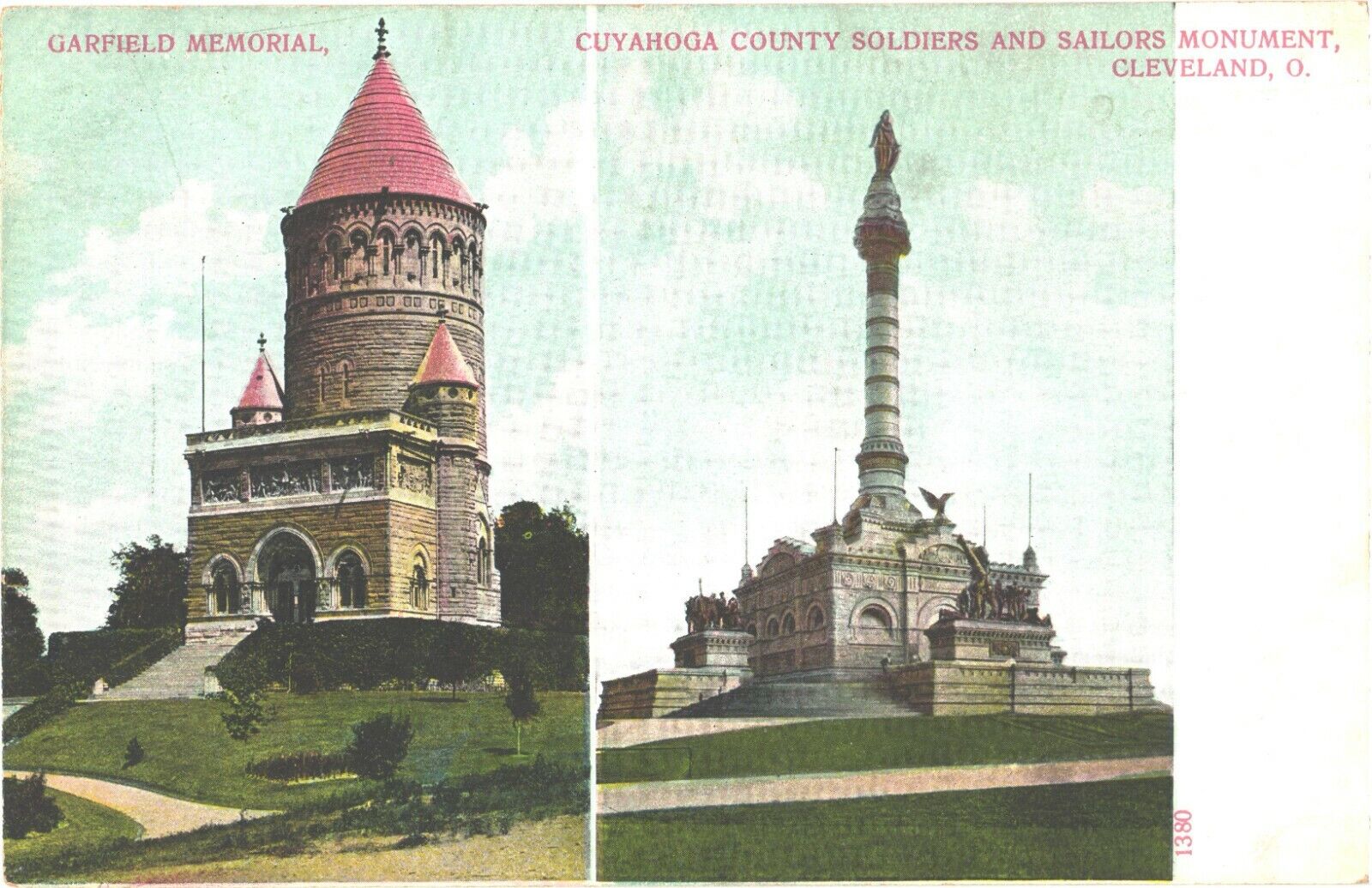 Garfield Memorial, Cuyahoga County Soldiers Sailors Monument Cleveland Postcard