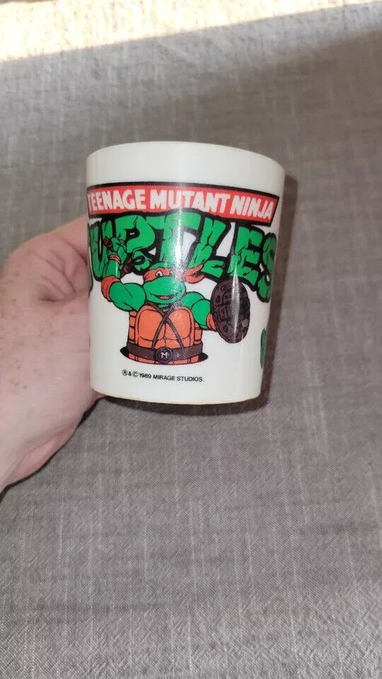 Vintage 1989 Mirage Studios Cup Teenage Mutant Ninja Turtles Beige Mug