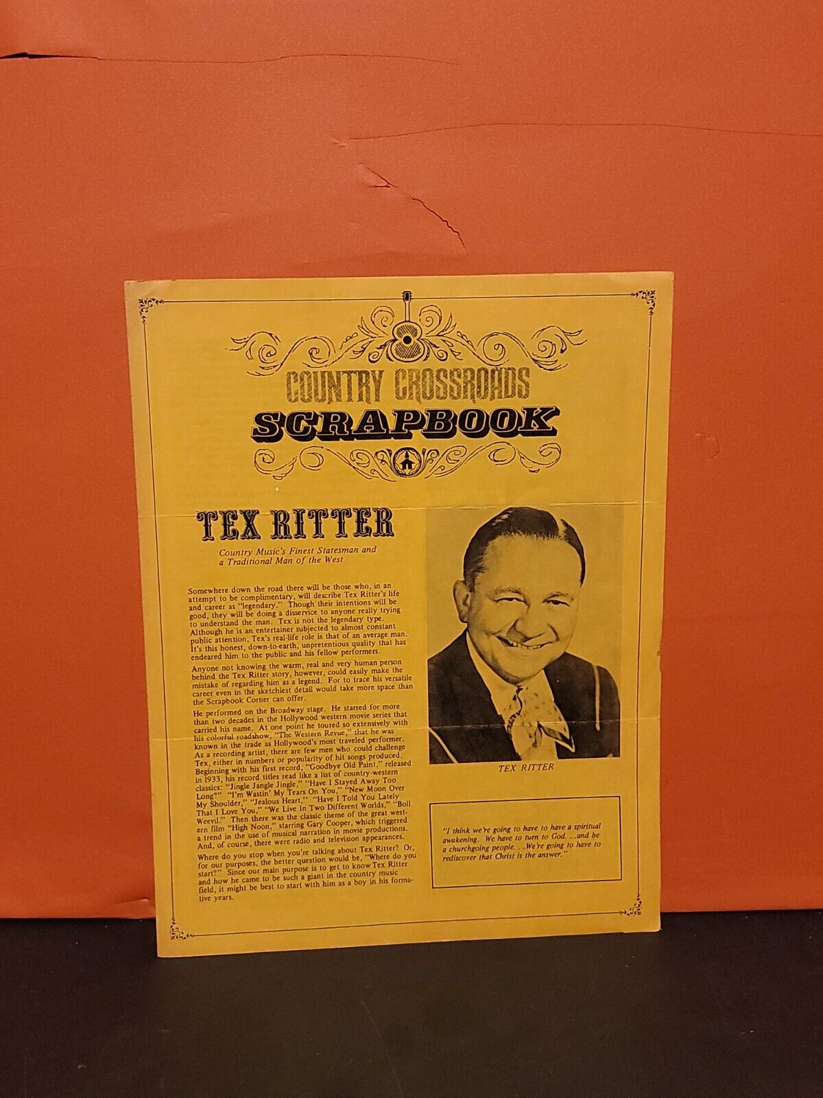 Vintage Country Crossroads Scrapbook featuring Music Star Tex Ritter