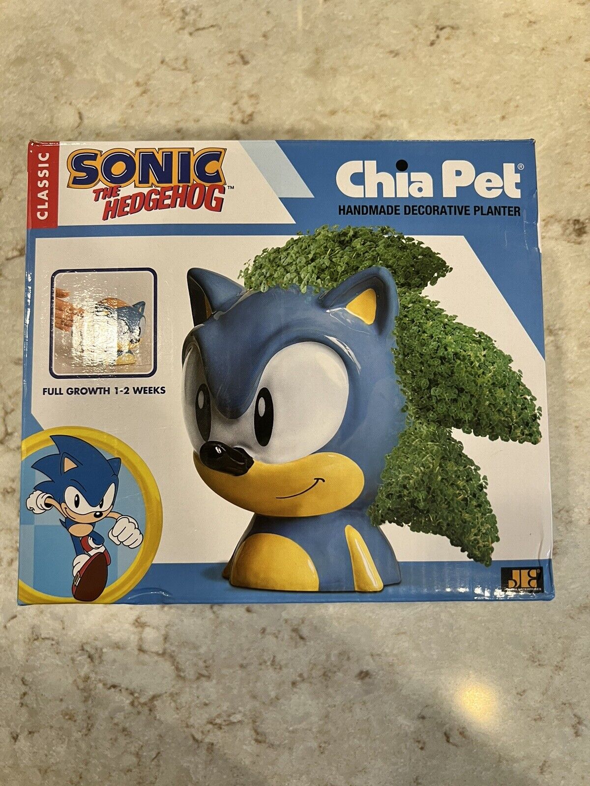 Classic Sonic The Hedgehog Chia Pet, Handmade Decorative Planter - NEW