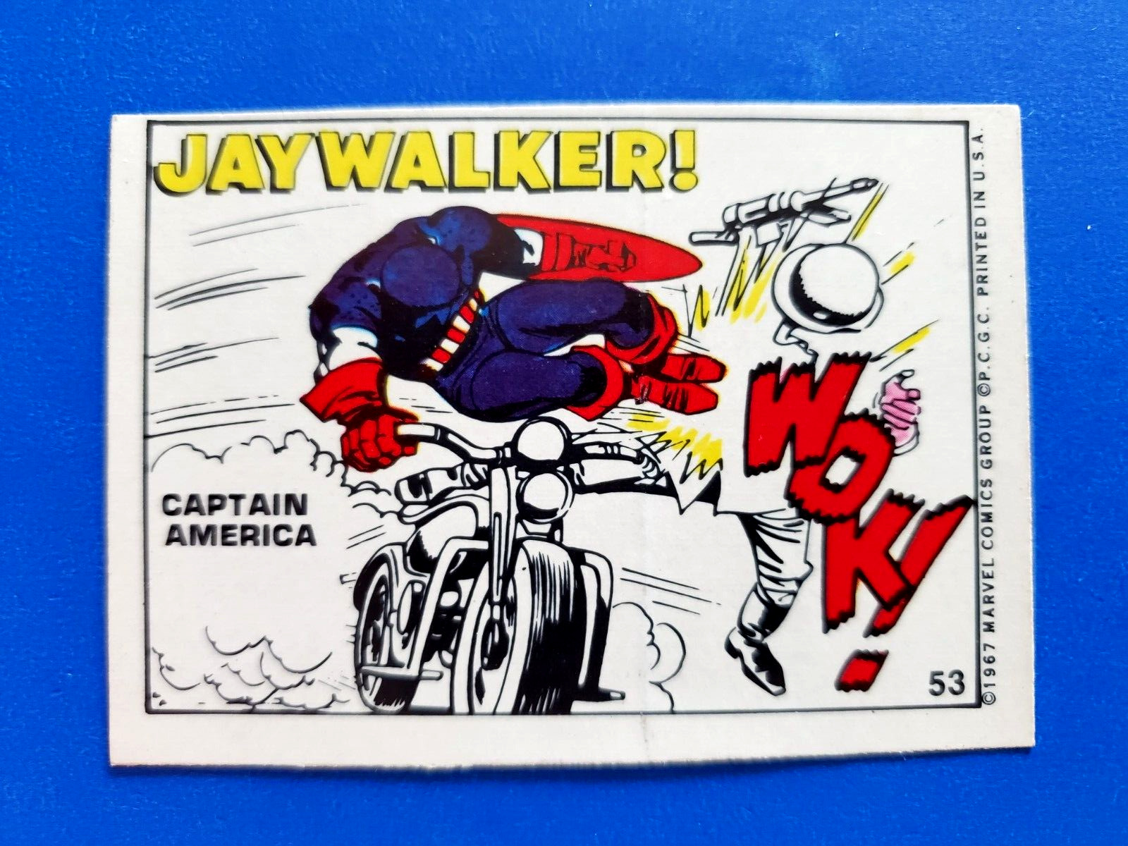 1967 Philadelphia Gum Marvel Super Heroes Stickers #53 Captain America