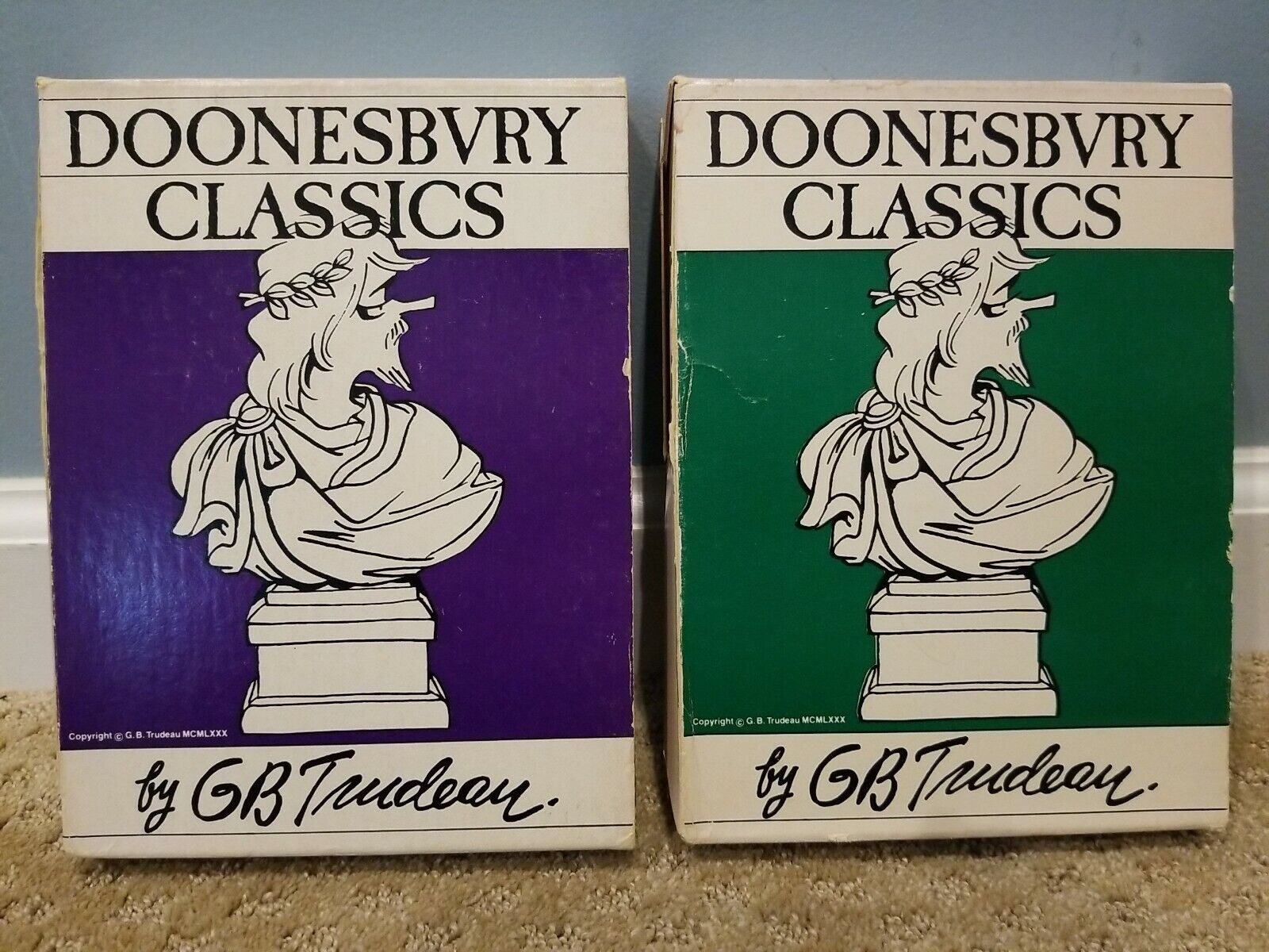 DOONESBVRY CLASSICS by G.B.Trudeau, 2 Box Sets of 4 books each.   1973-1983