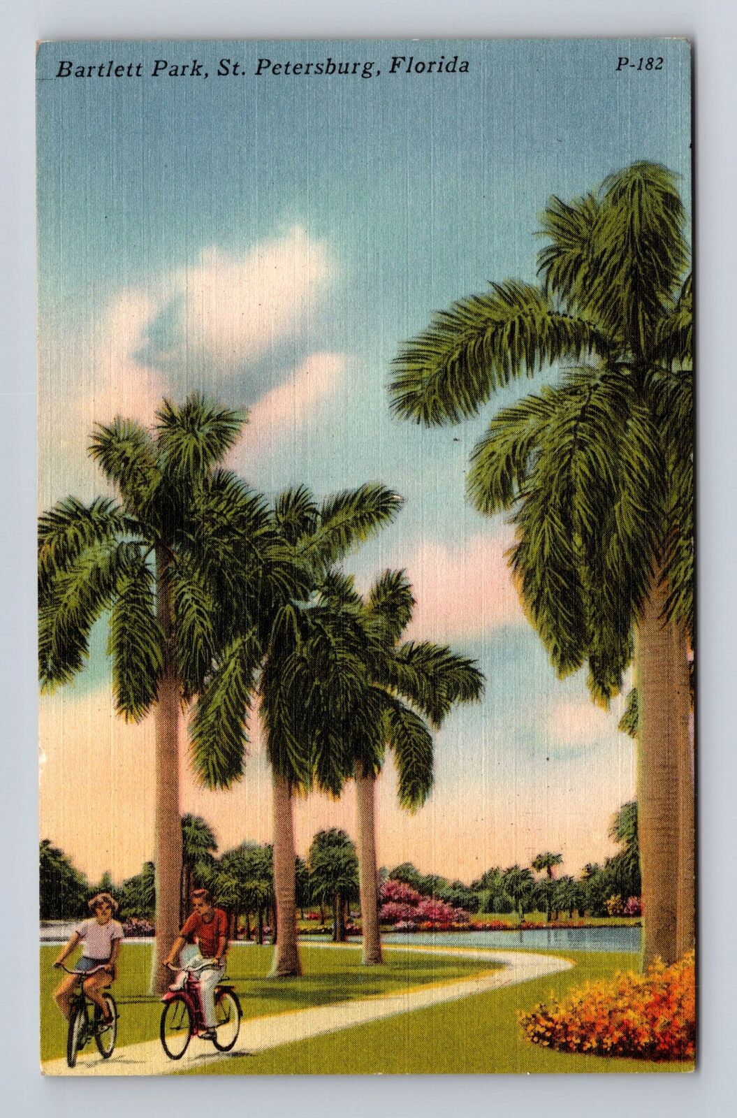 St Petersburg FL-Florida, Bartlett Park, Antique, Vintage c1957 Postcard