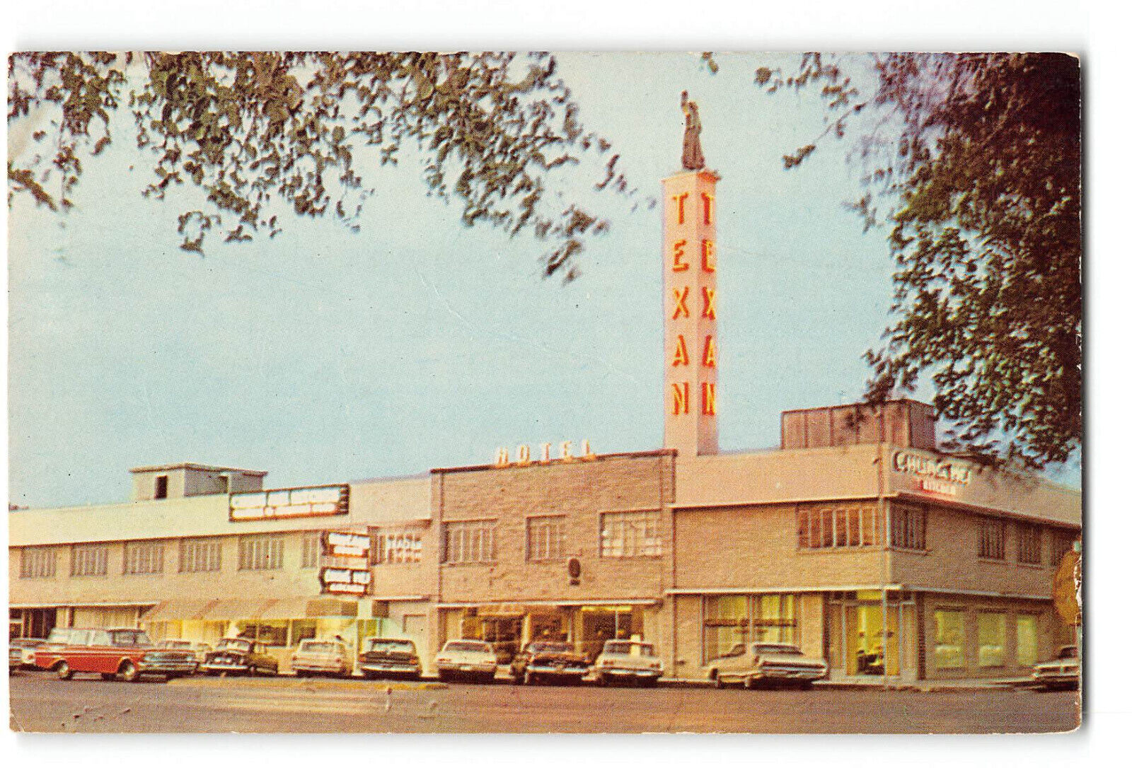 Pharr Texas TX Vintage Creased Postcard The Texan Hotel
