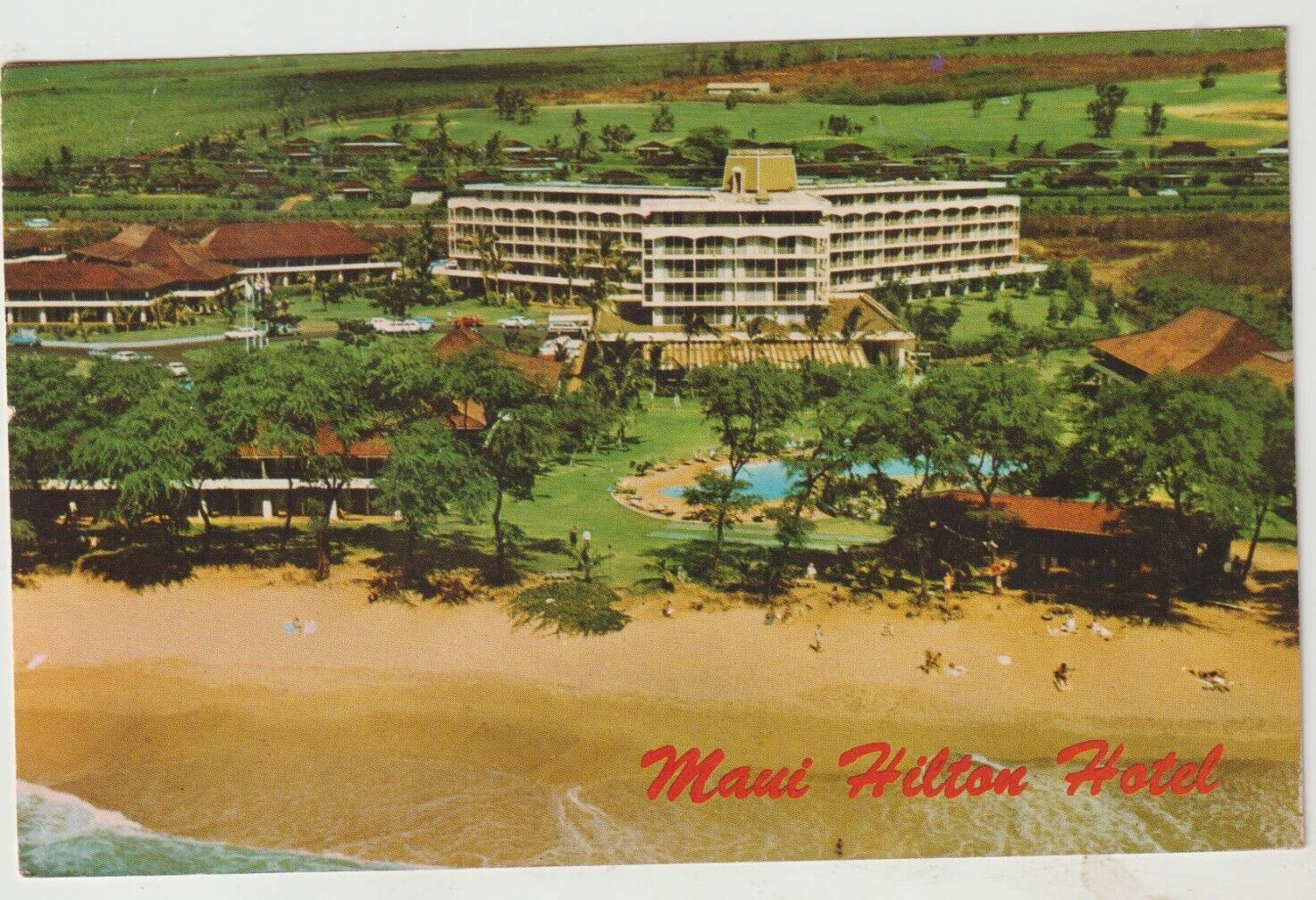 Maui Hawaii Hilton Hotel Kaanapali Beach Chrome Postcard