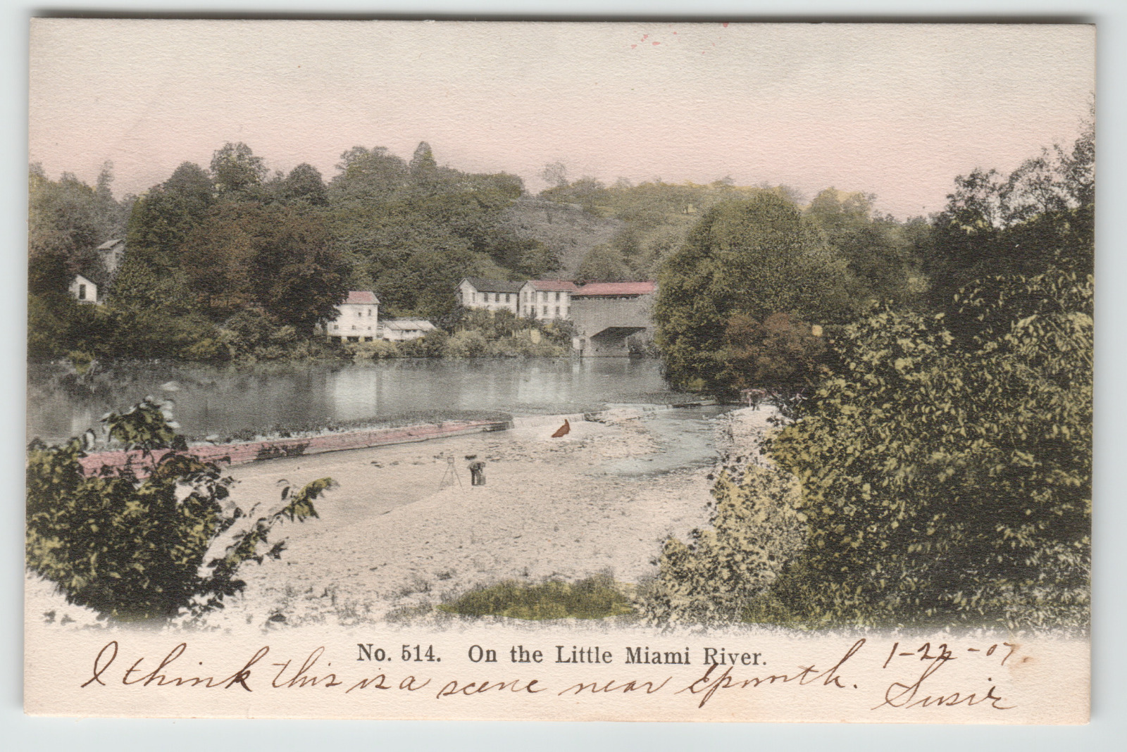 Postcard RPPC Scenic View of the Little Miami River Plattsburg, OH