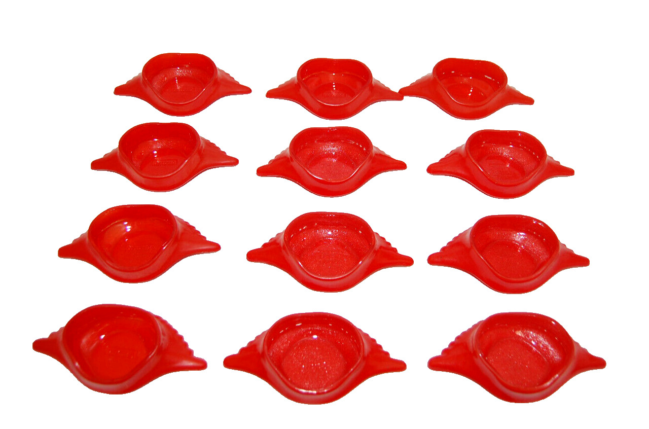 Glasbake Red Deviled Crab Imperial Baking Shell Dishes  Lot of 12 Vintage  T1822