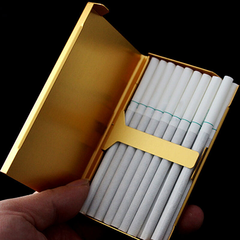 Aluminum Metal Pocket Cigarette Case Box Tobacco Holder Container Case HOT