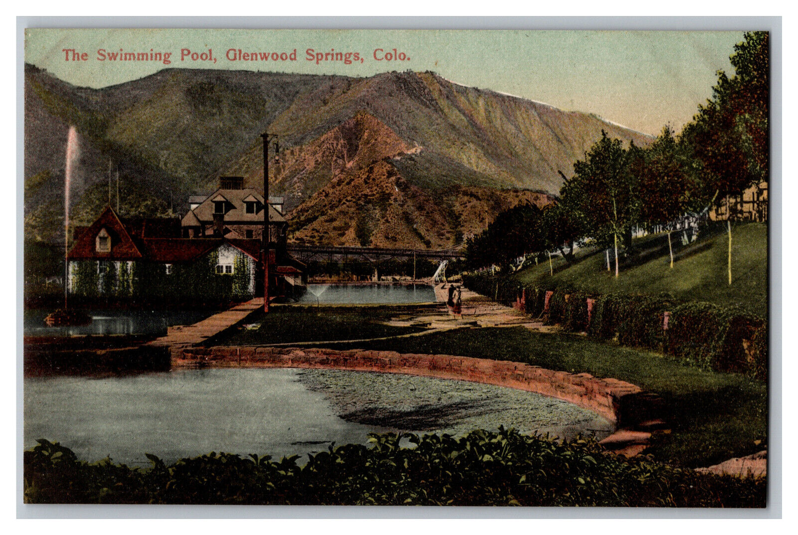 Postcard CO The Swimming Pool Glenwood Springs Colorado