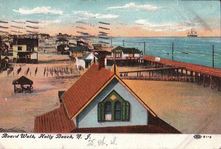  Postcard Board Walk Holly Beach NJ