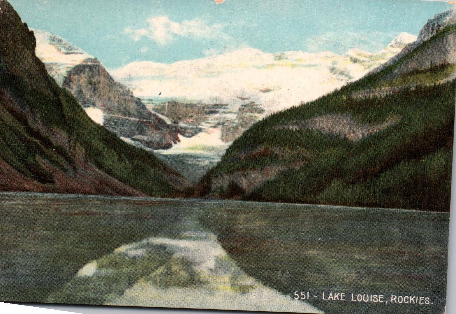 Vintage Postcard- 551 Lake Louise, Rockies. Unposted 1920s