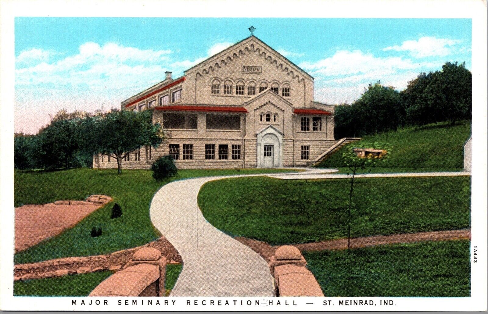 Postcard Major Seminary Recreation Hall in St. Meinrad, Indiana~3286