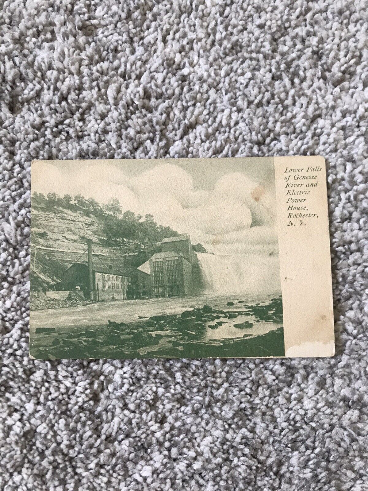 Early 1900s Rochester New York Lower Falls & Power Plant Vtg Real photo Postcard