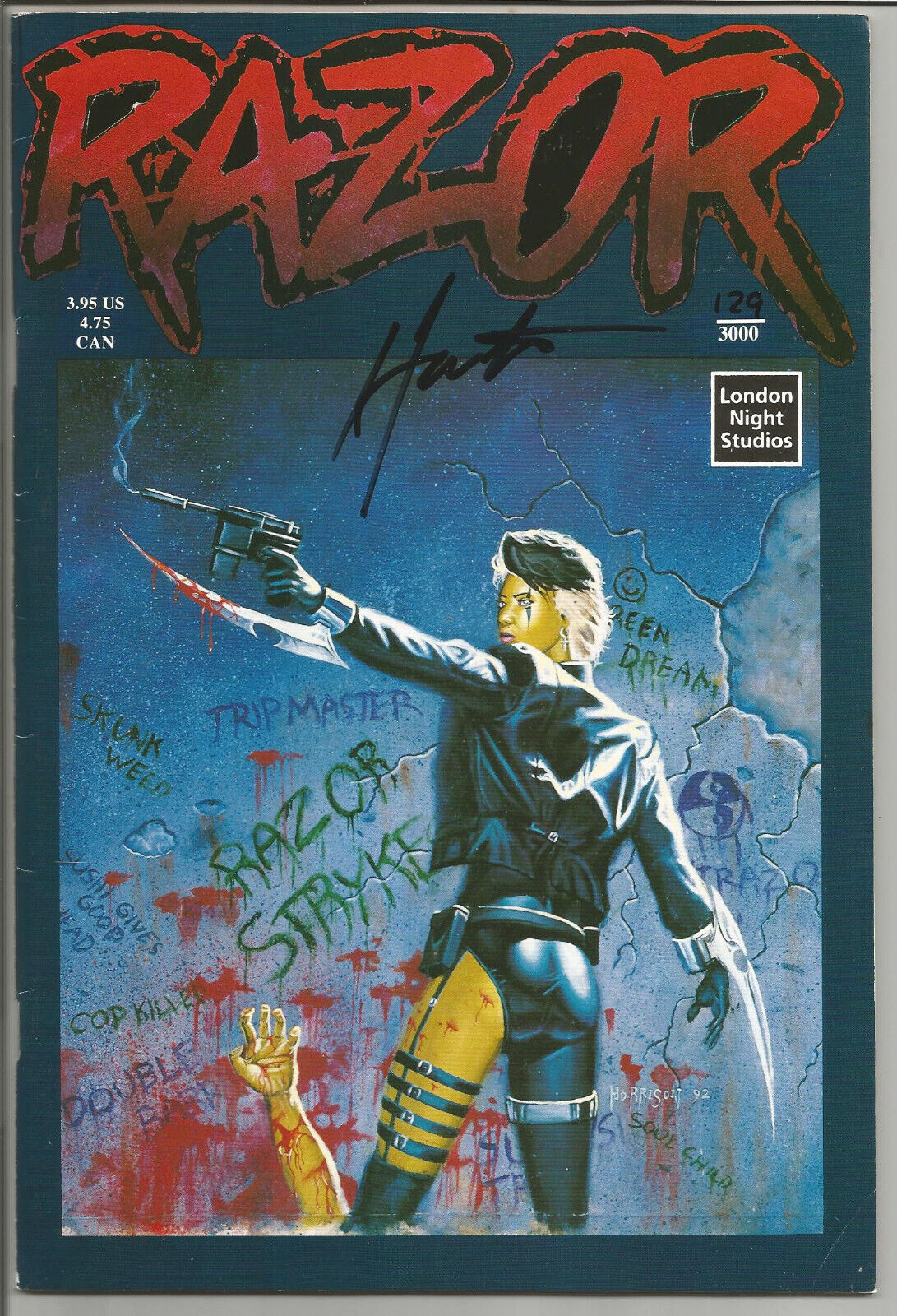 RAZOR #2 w/Poster SIGNED/LTD. #129 of 3000 (1992, London Night) 