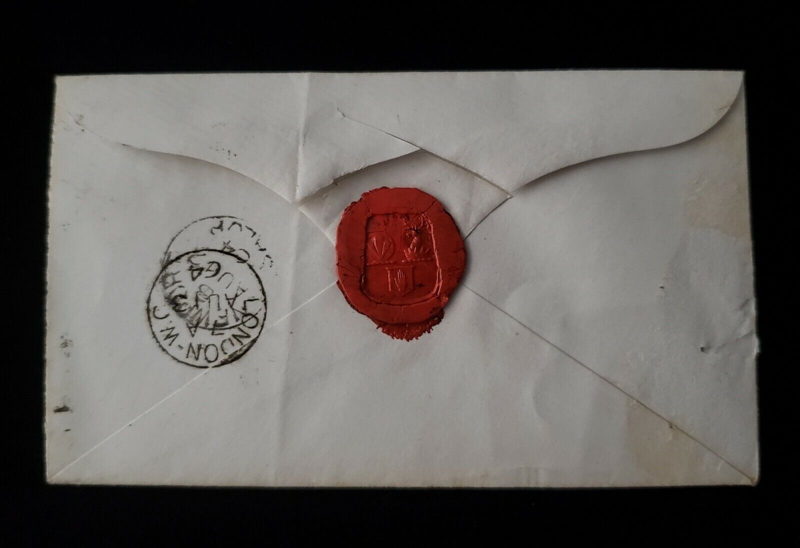 Rare Antique Royalty British Royal Family Nobility Wax Seal Stamped Envelope UK