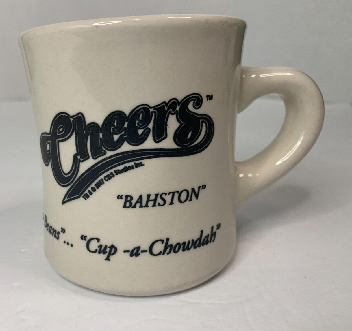 Cheers Boston Coffee Mug White Bahston Diner Style Chunky