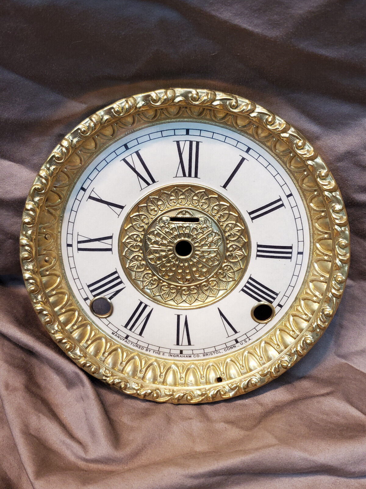 Restored Antique Ingraham Clock Dial and Bezel Refurbished