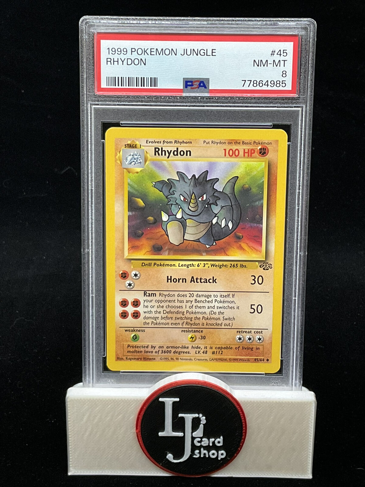 1999 Pokémon Jungle Rhydon #45 PSA 8 NM-MT 4985 CJC