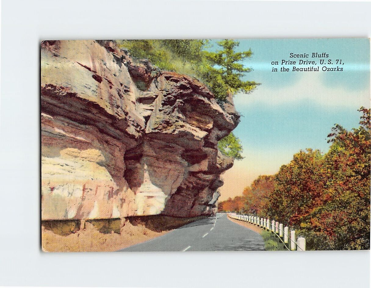 Postcard Scenic Bluffs on Prize Drive US 71 in the Beautiful Ozarks Missouri USA