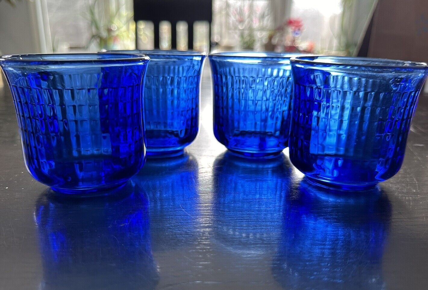 VINTAGE Forte Crisa Mexico Cobalt Blue Coffee Mugs Or Tea Cups (Set Of Four)