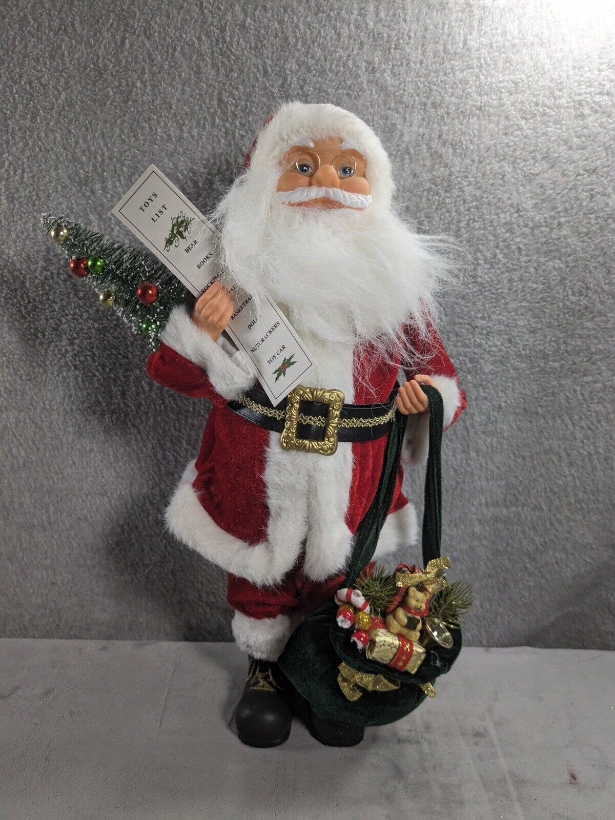 St Nicholas Spirit Of Santa Claus Collection Holding A List & Bag Of Gifts 18”