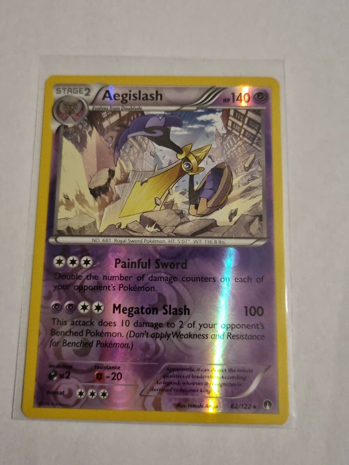 Aegislash 62/122 Pokemon Card XY Breakpoint Rare Reverse Holo Foil TCG