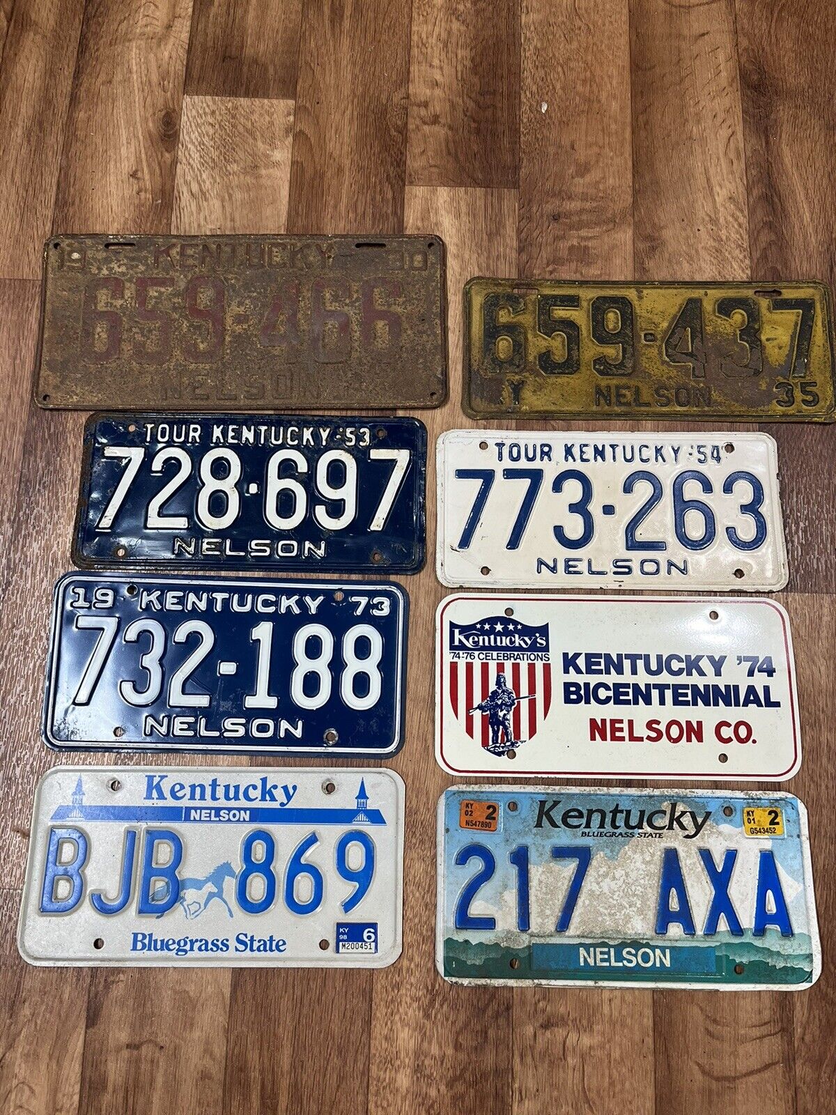 Nelson County Kentucky License Plate Bardstown Vintage 1930 1935 1953 1954 1973