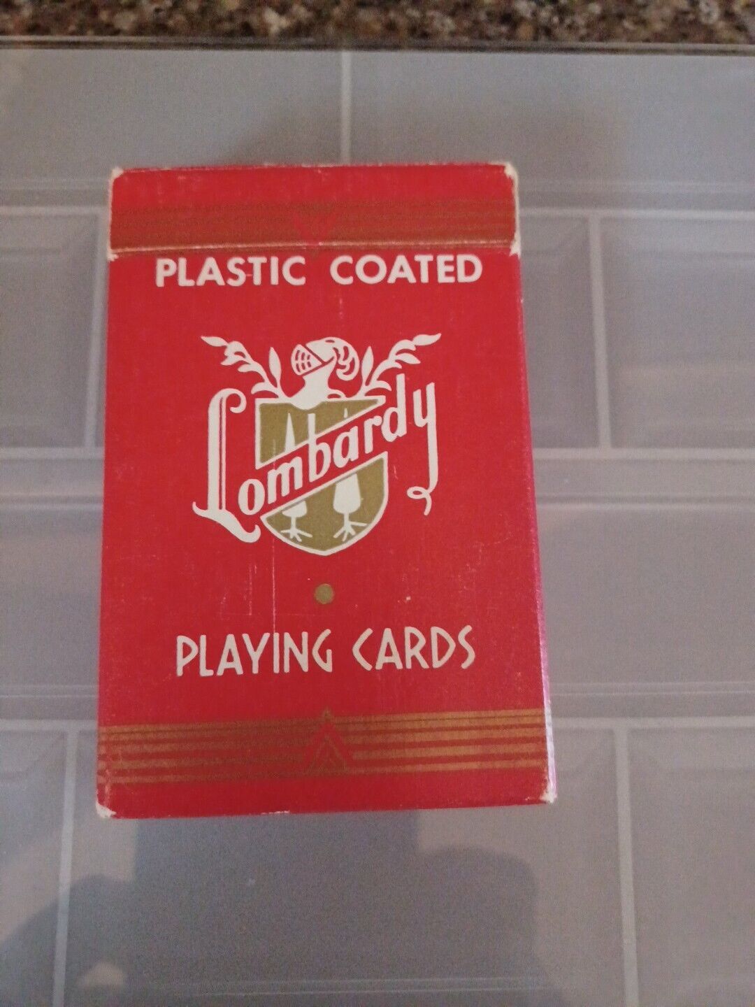 Vintage Lombardy Plastic Coated Playing Cards Red Version Arrco
