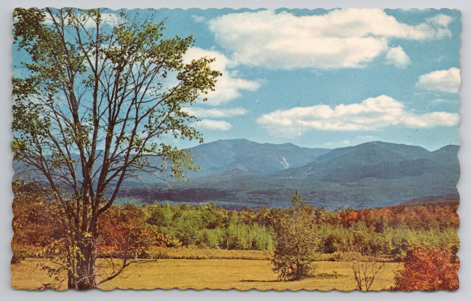1968 Postcard Franconia Range From Sugar Hill New Hampshire NH Deckle Edge