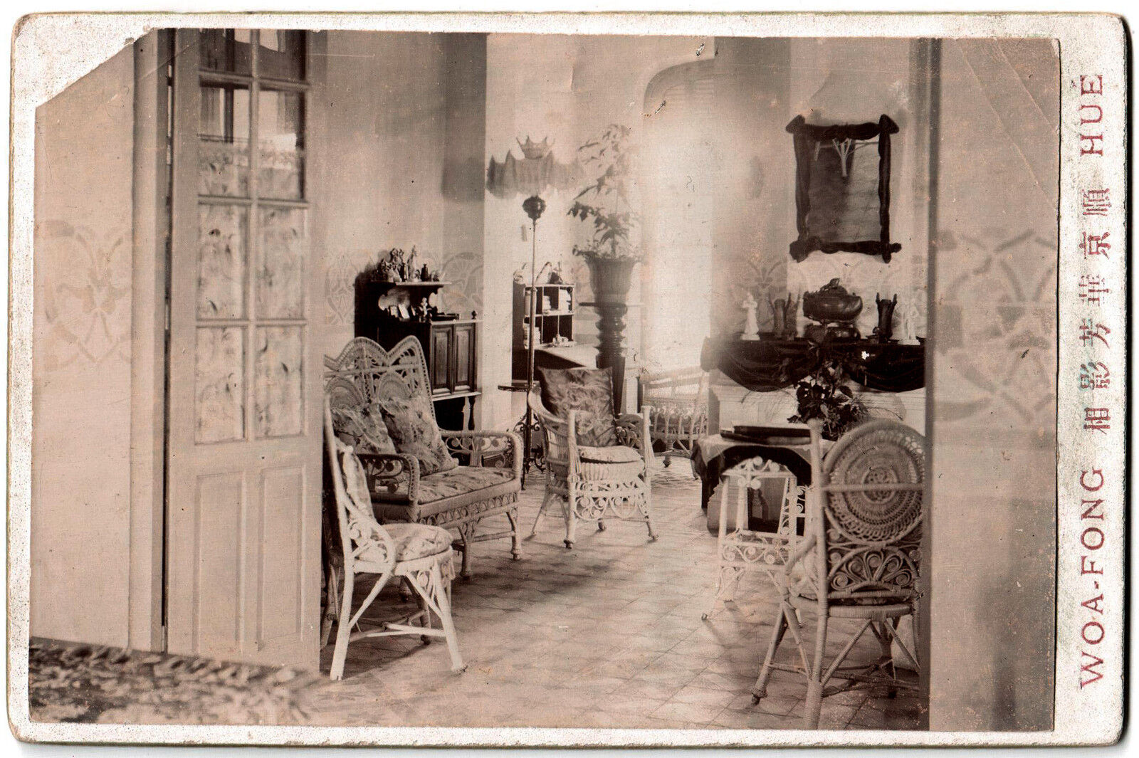 Indochina.Vietnam.Hue.Woa-Fong 2 Photos Cabinet Citrate.Rare In.Colonial House