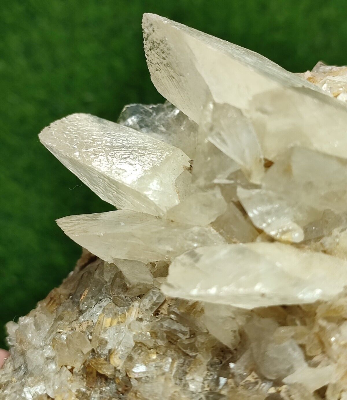 Fluorescent Calcite Blades Combined With Quartz On Matrix With Nice Growth-Pak.