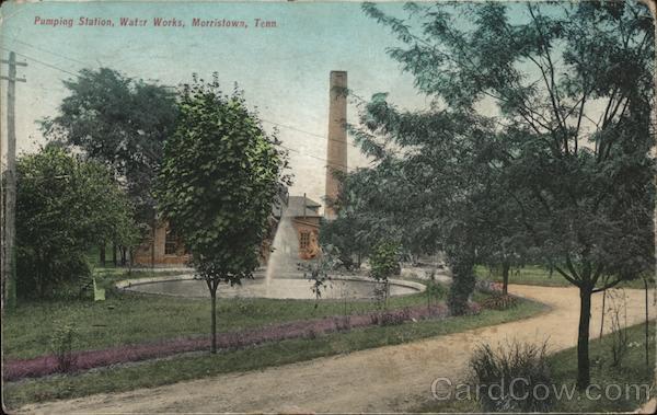 1910 Morristown,TN Pumping Station,Water Works Hamblen,Jefferson County Postcard