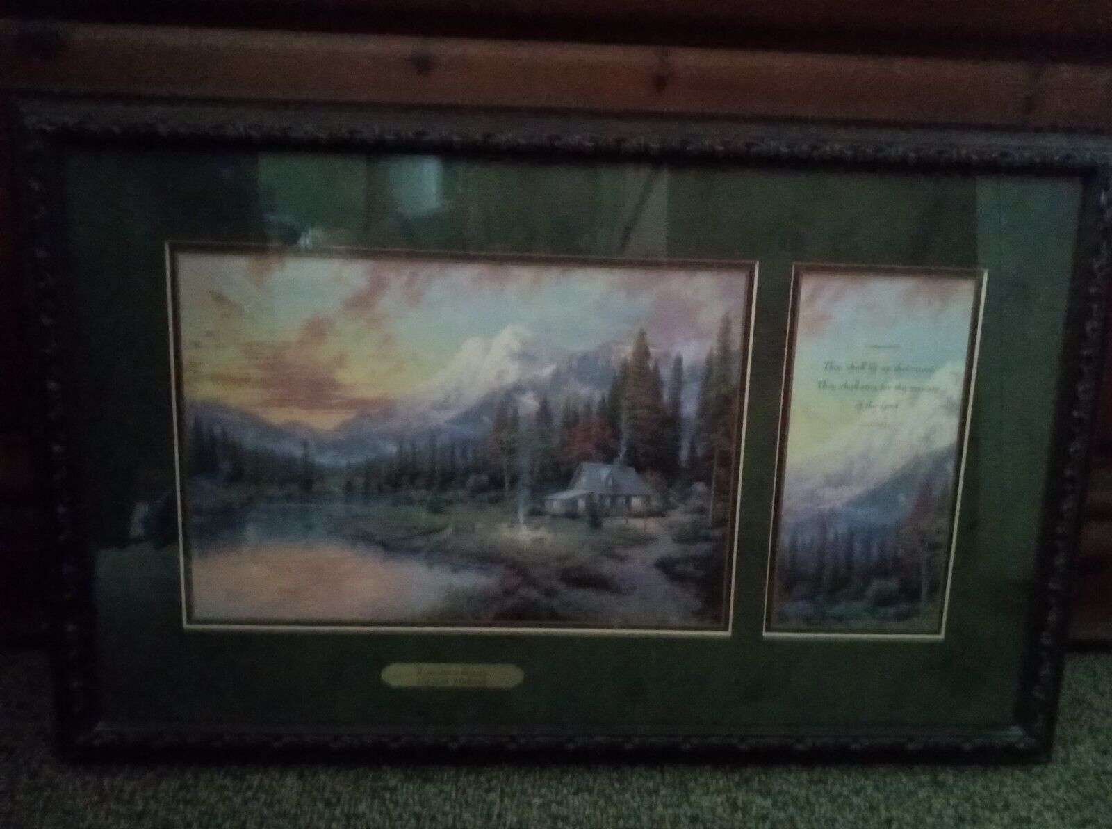 Thomas Kincade Evening Majesty COA Matted and Framed Excellent Condition 