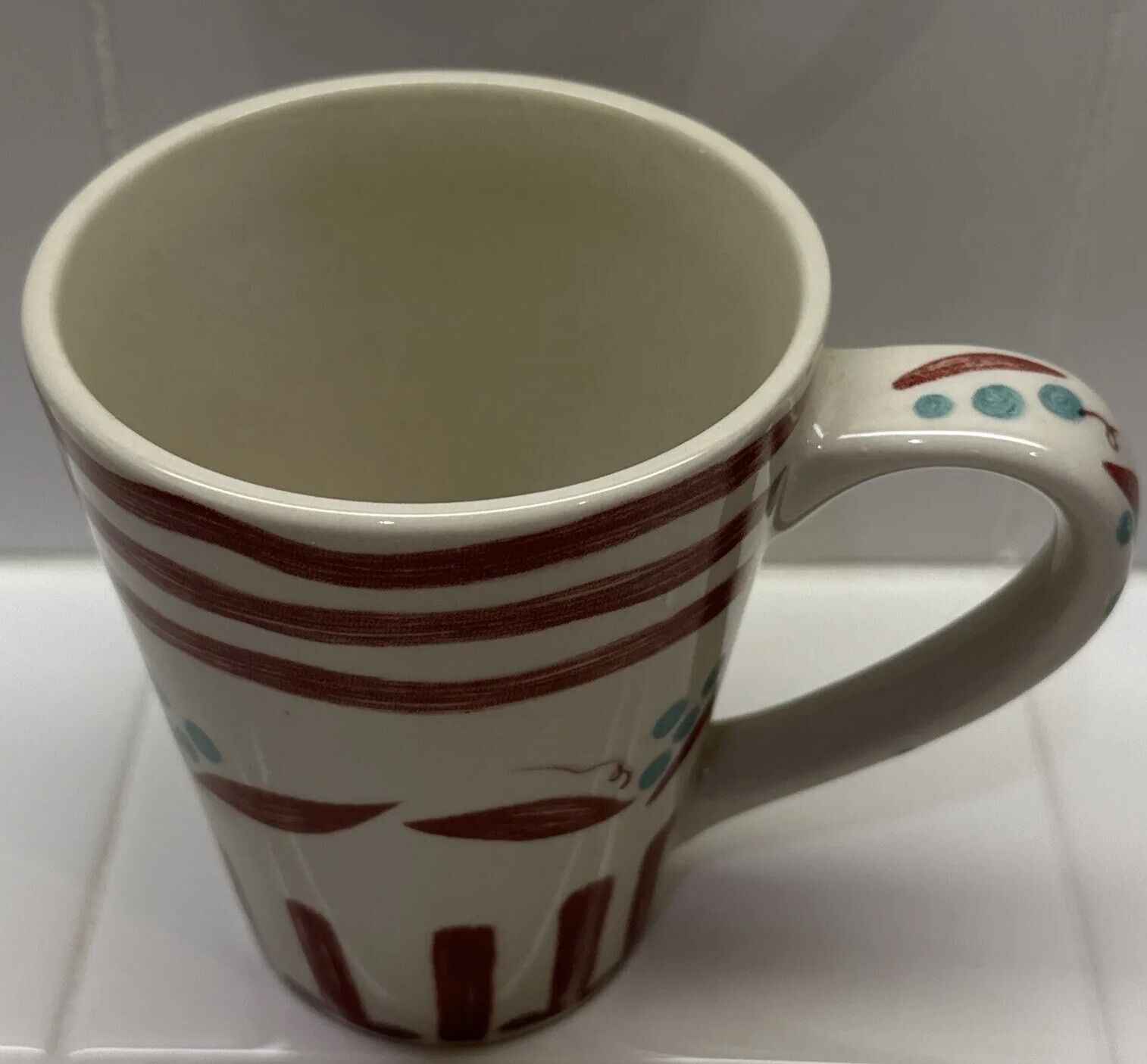 Vintage California Pantry Classic Ceramics Mug 1999 Holly Pattern 14 oz Cup