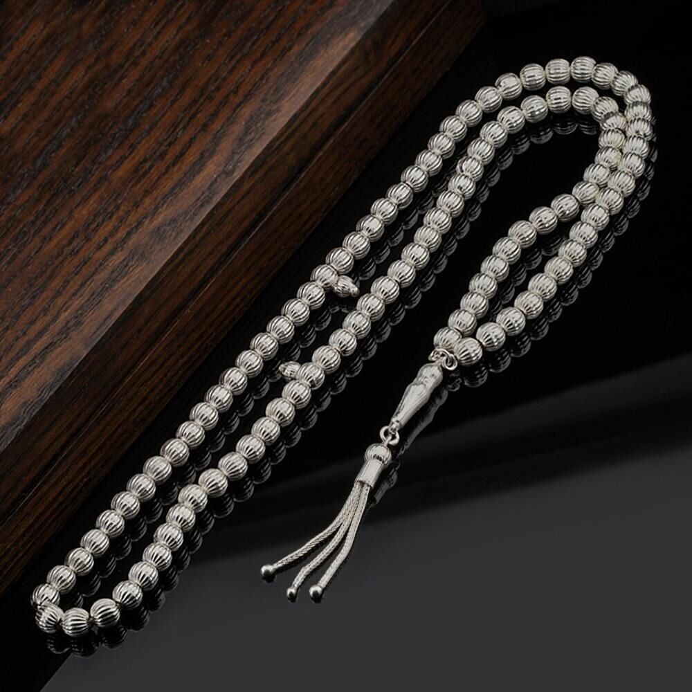 6mm 925 Sterling Silver 99 Muslim Islamic Prayer Beads Tesbih Tasbih Rosary #M99