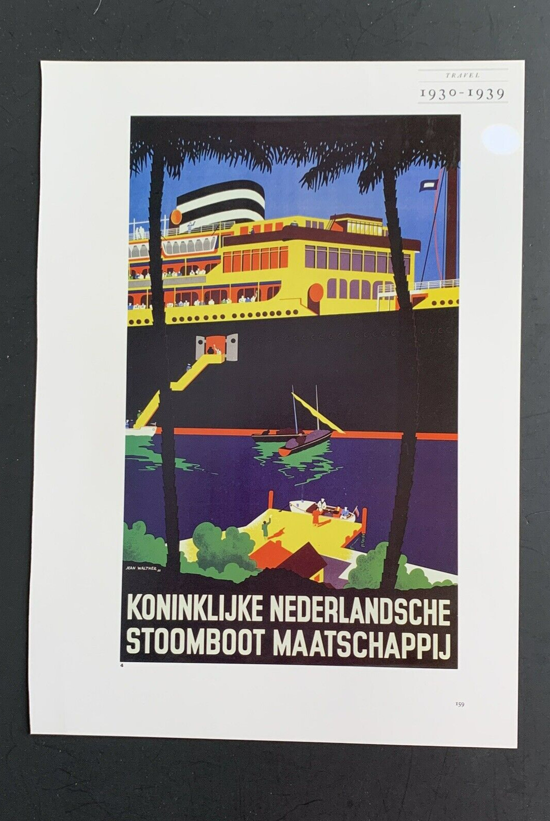 1930s Royal Netherlands Steamboat Company Repro Vtg Print Ad  13inx9in