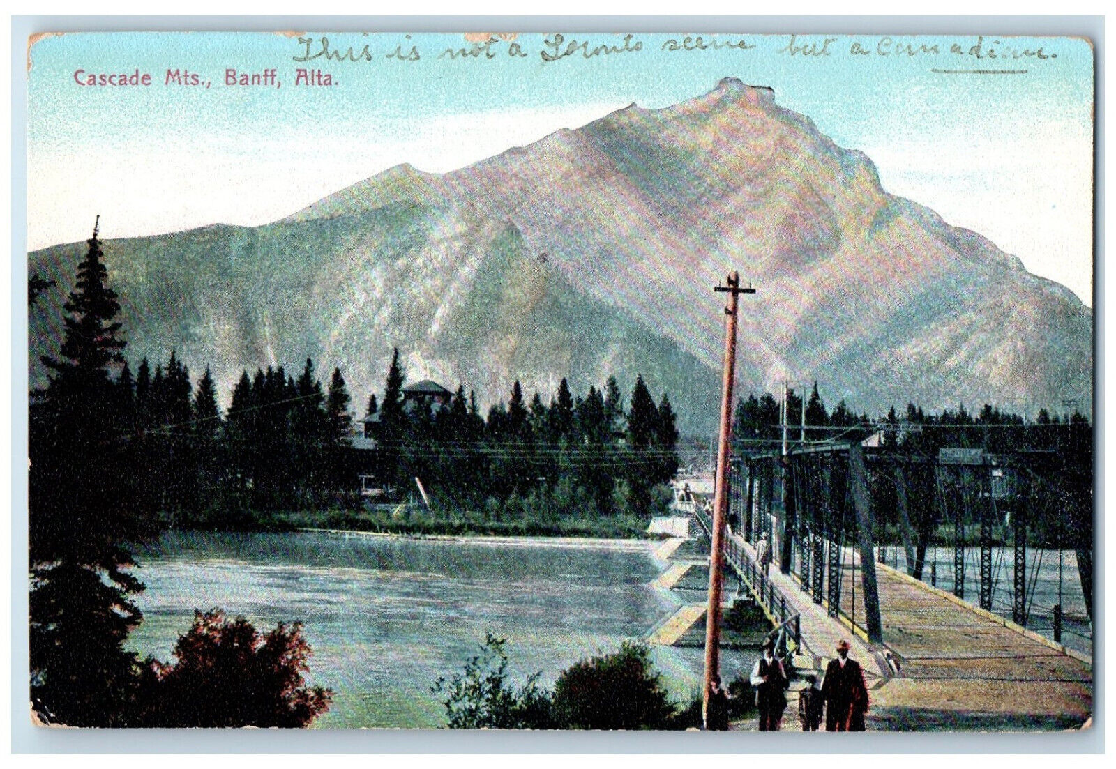 c1910 Cascade Mountains Banff Alberta Canada Unposted Antique Postcard