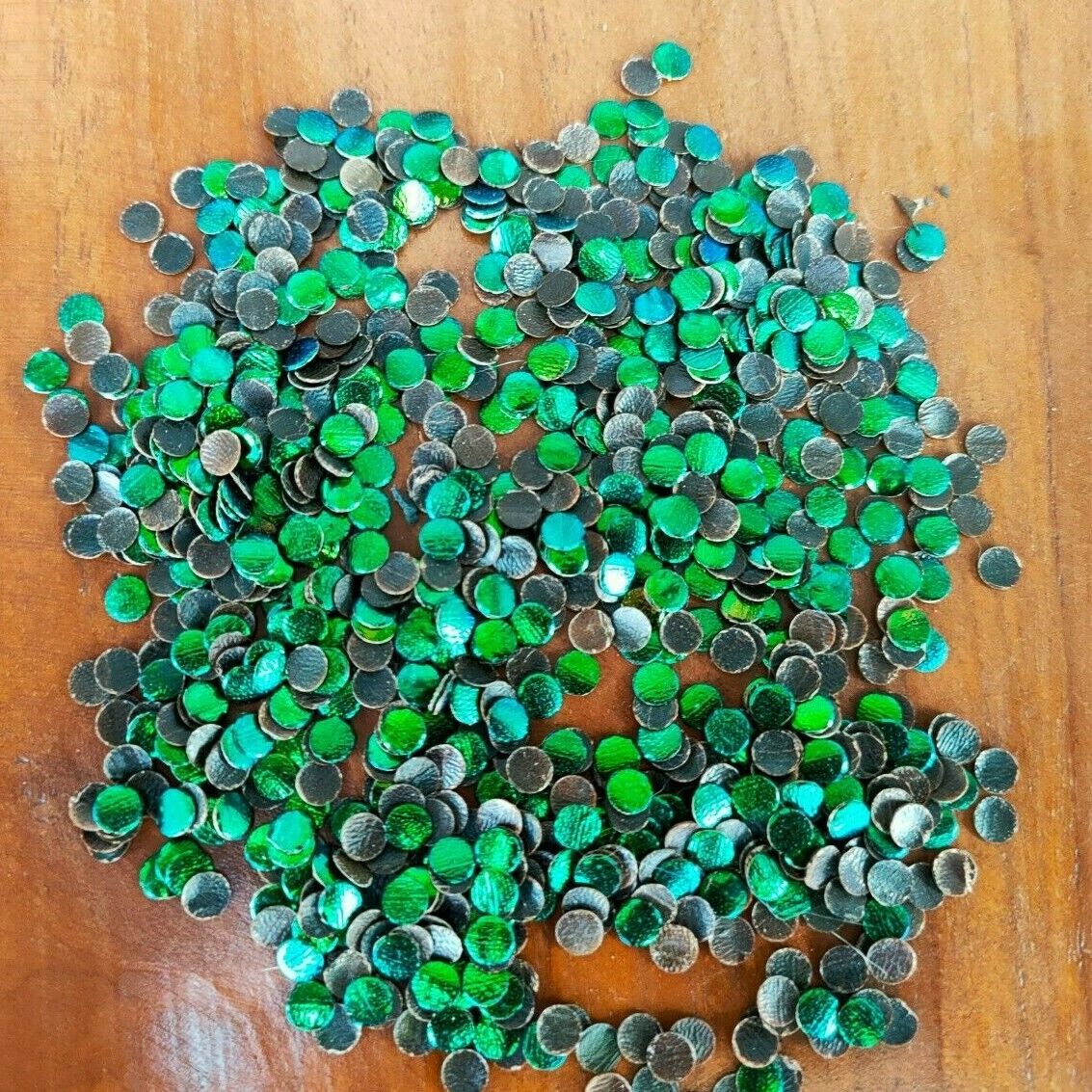 500 Undrilled Real Green Blue Jewel Beetle Wings Sequins 4 mm. DIY Craft Supply