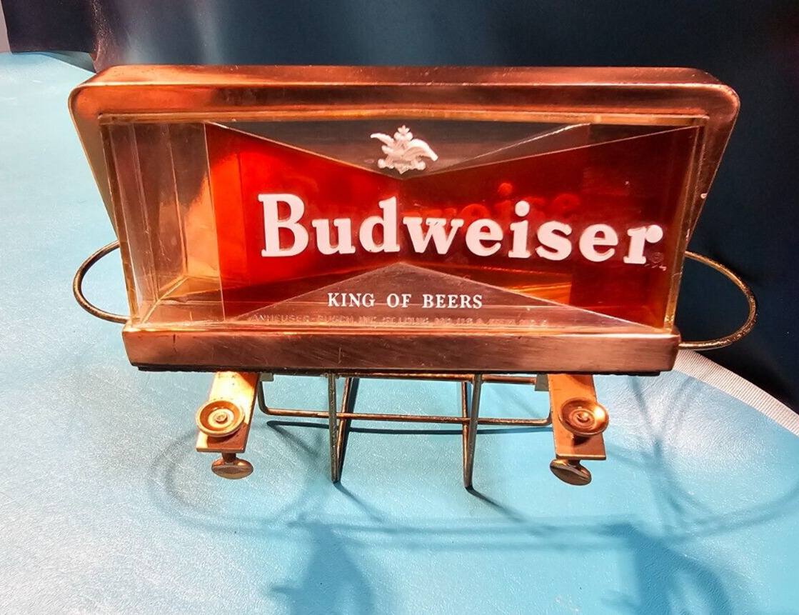 VINTAGE SUGGEST BUDWEISER BEER Bowtie Sign Bar/Table Mount Napkin Holder Caddy