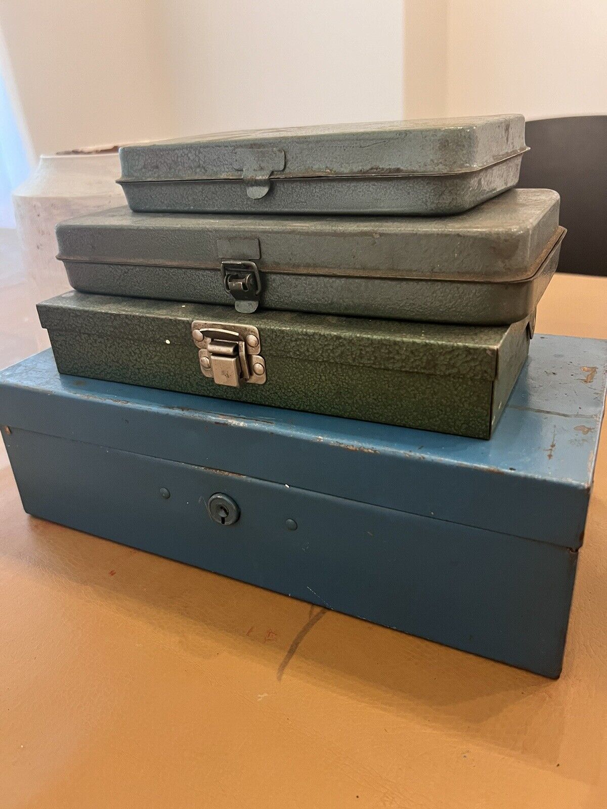 Lot Of Vintage Tools Small Metal Socket Tool Box Green Case Sk Tools Buffalo