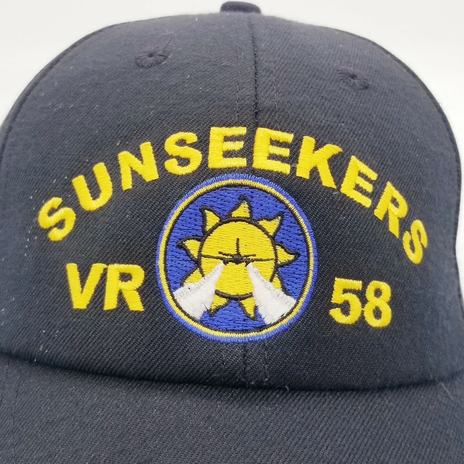 SunSeekers VR58 Squadron Cap Hat USA 🇺🇸 Navy Black Embroidered VR 58 Strap 