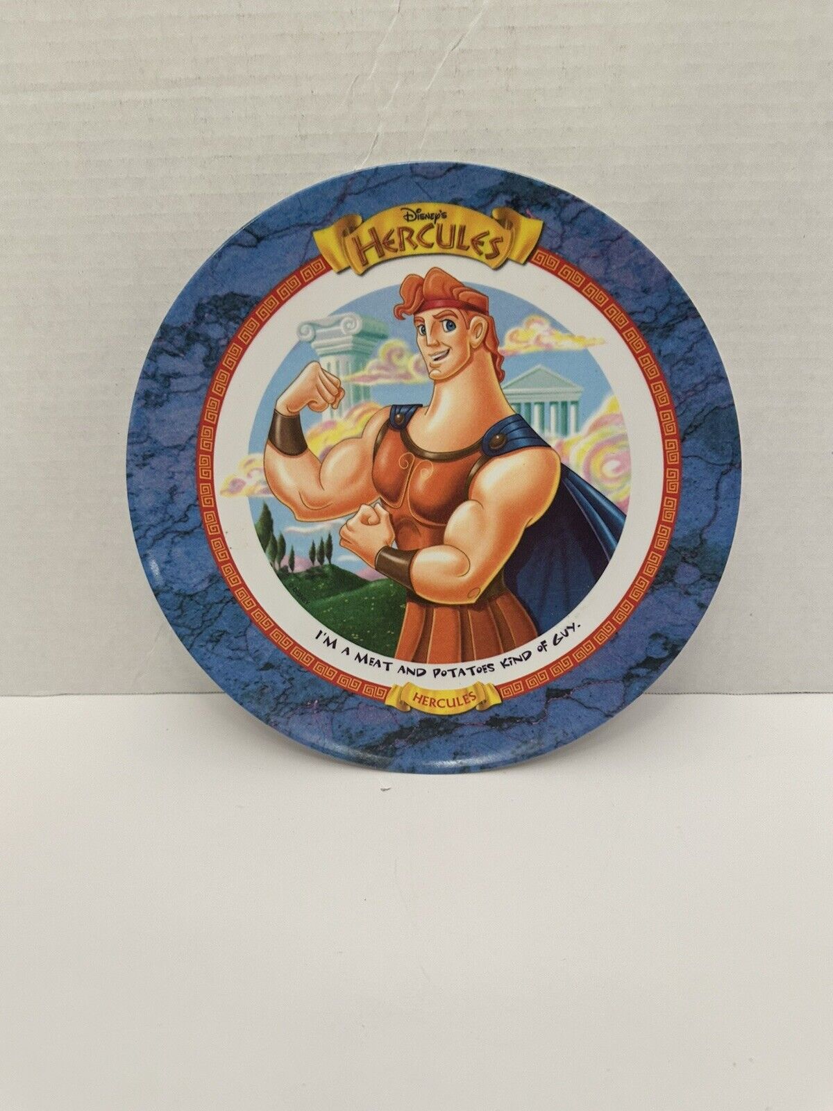 Vintage 1997 Mcdonald\'s Disney Hercules Himself Melamine Plate Collectible 