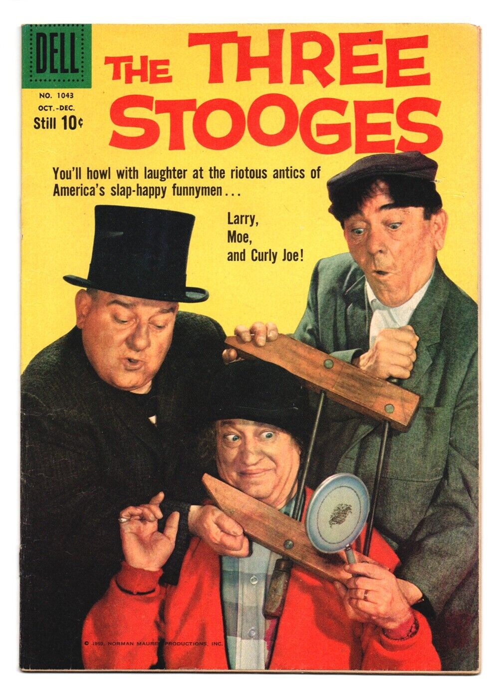 FOUR COLOR #1043 5.0 THREE STOOGES #1 PHOTO COVER 1959 OFF-WHITE PAGES