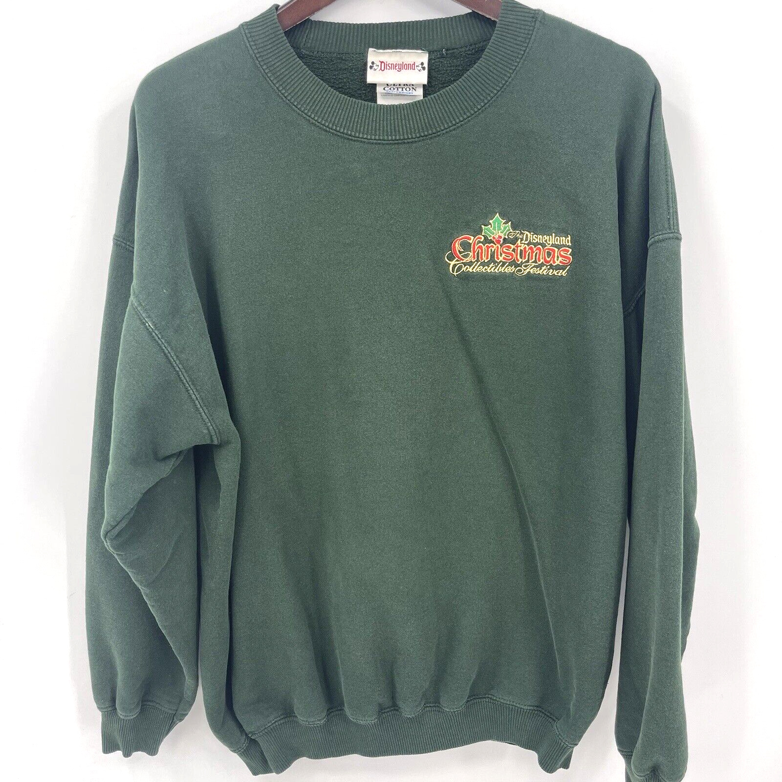 VTG Disneyland Christmas Collectibles Festival Sweatshirt Adult XL Green READ
