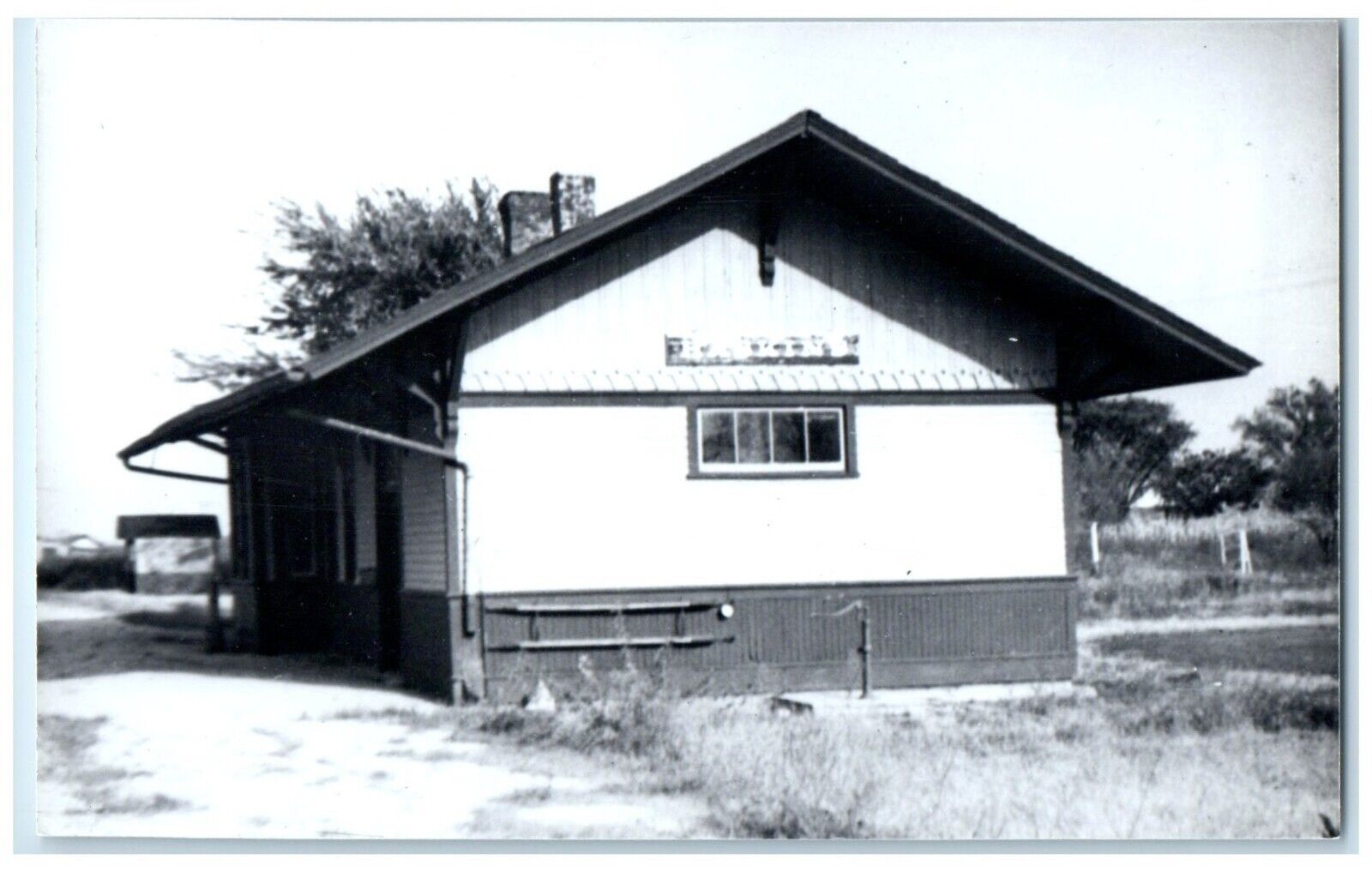c1960's Haskins Iowa IA Vintage Railroad Train Depot Station RPPC Photo Postcard